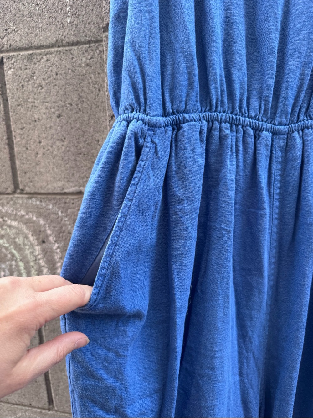 NWT Universal Thread Blue Linen Blend Open Back Jumpsuit Large - Picture 7 of 13